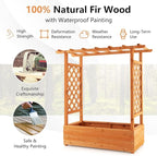 MAT EXPERT Raised Garden Bed with Trellis & Hanging Roof, Lattice Panel with Drainage Hole for Flower, Climbing Plant, Herb, Planter Box for Garden, Patio, Yard (1, 43.5" x 17.5" x 44" (L x W x H))