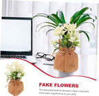 Zerodeko Realistic Faux Phalaenopsis Orchid with Pot Simulation Potted Flower for Living Office Bedroom Decor Creative Artificial Bonsai Home and Festival