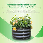 GARDMAX 2x2x1FT Galvanized Round Raised Garden Bed Kit, Metal Planter Boxes Outdoor with Easy Assembly, Large Garden Bed for Vegetables, Fruits, Flower, Herbs Dark Gray