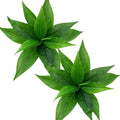 CATTREE Artificial Plants Outdoor Decor, Fake Plant Shrubs Faux Grass Plastic Leaves Greenery Bushes Home Garden Wedding Party Decorations Indoor Office Yard Verandah Planter Filler - Green 2 Pack