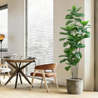 Ficus Tree Artificial Plants Indoor, 6FT Tall Fake Trees in White Pot, Large Potted Silk Floor Plant Artificial Trees, Green Lifelike Faux Ficus Tree for Home Room Office Porch Decor-Green