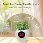 Smart Plant Pot with Expression, AI Intelligent Flower Pot for Indoor Decoration, Smart Garden Pot with Water/Light/Temperature Sensors, Ivy AI Planter (White（Big）)