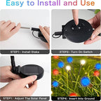 4th of July Decorations, 6 Pack Solar Firefly Lights Outdoor, 36 LED Waterproof Patriotic Decor Garden Lights with 2 Modes for 250th Anniversary National Yard Path Decorations (Red White and Blue)