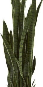 Nearly Natural 46in Artificial Snake Plant, Sansevieria Faux Greenery for Indoor Home Office Decor