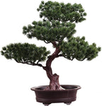 Artificial Bonsai Pine Tree, Plastic Simulation Potted Plant DIY Decorative Bonsai, Desk Display Fake Tree Pot Ornaments Home Office Bedroom Living Room Farmhouse Decorations(Style 3)