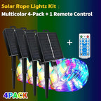 Solar Rope Lights Waterproof IP65 39FT 100LEDs 4 Pack Outdoor LED Outdoor Remote-Control Lights for Party Garden Yard Home Wedding Christmas Halloween Holiday Tree Decoration Lighting(Multi Color)