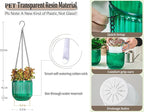 Melphoe 2 Pack Self Watering Hanging Planters Indoor Flower Pots, 5.3 Inch Outdoor Hanging Basket, Plant Hanger with 3Hooks Drainage Holes for Garden Home (Emerald)