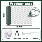 16.4FT x16IN Plant Protectors from Animals,Free-Cut Metal Chicken Wire for Outdoor Plants to Keeping Rabbits Squirrels Chicken Animals Out
