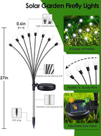 2026 Upgraded Solar Lights Outdoor, 10 Pack Solar Garden Lights with 2 Modes, Firefly Light Outdoor Waterproof, Sway by Wind, Twinkle Firefly Light for Yard Patio Path Garden Decoration (Cool White)