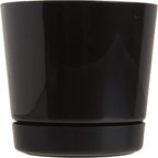 Novelty Majestic Full Depth Round Cylinder Pot, Glossy Black, 6-Inch (10068)