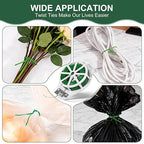 Green Twist Ties, 262 Feet (80m) Sturdy Plant Ties with Cutter, Rustproof & Flexible Gardening Ties for Tomatoes, Vines & Flowers, Twist Tie Use for Indoor/Outdoor Home & Office