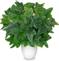 Artificial Ivy Plants in White Pot - 15.7" Fake Nerve Plant Indoor Silk Faux Pothos Ivy Plants Artificial Greenery Potted Small Faux Potted Plant for Office Desk Home Decor Shelf Bathroom Decorations