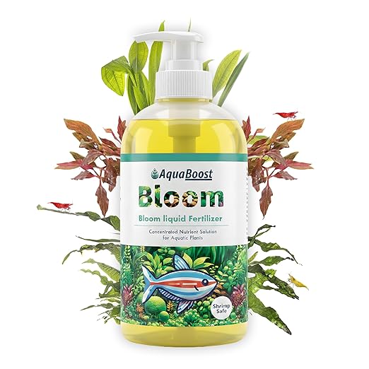 Bloom All-in-One Liquid Fertilizer for Aquarium Plants, Shrimp Safe Copper-Free Formula with High Iron & Potassium, No CO2 Needed, Freshwater Planted Tank Nutrient Solution, 16oz