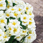 Hananona 12 Pcs Artificial Geranium Flowers for Outdoors Geranium Silk Flowers Outdoor UV Resistant Garden Plants Faux Flowers for Home Kitchen Table Centerpieces Decor (12, Snow White)