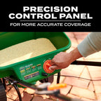 Scotts Turf Builder EdgeGuard DLX Broadcast Spreader - Spreader For Lawn Fertilizer, Weed & Insect Control, Grass Seed, and Ice Melt, Holds Up To 15,000 sq. ft. of Product