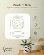 Fayoula Ceramic Orchid Pot with Holes & Saucers, 5.5 inch Plant pots for Indoor and Outdoor use, Wind-Worn Texture Cutout Promoting air Circulation and Drainage(Pots Only)