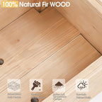 VINGLI 45 in Raised Garden Bed with Trellis & Hanging Roof, Wooden Elevated Planter Box with Drainage Holes for Outdoor Climbing Plants Vegetables Flowers, Patio Yard Balcony (Natural Wood, Medium)