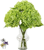 Leftover 21" Green Hydrangea Artificial Flowers,3 Pcs Real Touch Hydrangea Flowers with Butterflies for Centerpiece Table Decorations,Floral Arrangements for Coffee Table Decor,Living Room Decor