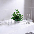NASAMA Realistic Artificial Potted Plant, Faux Indoor Greenery for Home Office Living Room Bookshelf Bathroom Decor, Low--Maintenance Space-Saving Fake Plants with Modern Decorative Vase