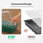 Seed Starter Tray, 10PCS Seed Starter Kit, Seedling Starter Trays with Heightened Lids for Seed Staring, Indoor Gardening Plant Germination Trays (12 Cells per Tray) Green