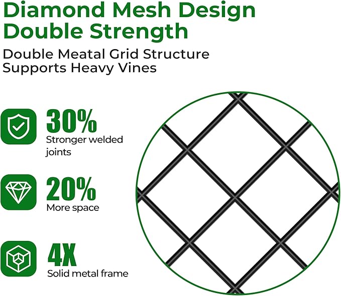 Amagabeli Garden Home 4 Pack Trellis for Climbing Plants Outdoor 71”x20” Heavy Duty Rustproof Wall Metal Decoration Large Trellis for Potted Plants Support Trellis for Roses Vegetable Black