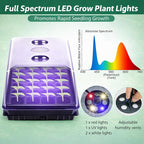 2 Sets 40 Cell Seed Starter Tray with Grow Lights and Heat Mat, Seed Starter Kit with 5.9” Humidity Dome and Vents, Indoor Plant Germination Trays, Seedling Startering Trays for Faster Germination