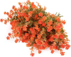 24 Bundles Artificial Fall Flowers No Fade Faux Autumn Plants, Fake Indoor Outdoor Greenery for Thanksgiving Christmas Wedding Party Home Garden Fireplace Décor (Tangerine)