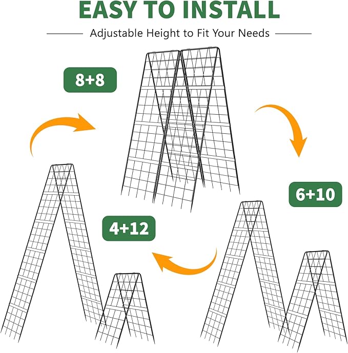 2 Pack Cucumber Trellis, 71" High Foldable A-Frame Garden Trellis for Raised Bed Garden Grow Support with Plant Support Clips Ties for Cucumber,Tomato, Climbing Plants and Flowers