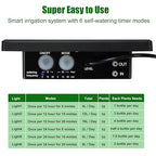 Solar Automatic Drip Irrigation Kit System, JIYANG Solar Powered Auto Easy DIY Watering Device Supported Pots Plants, 6 Timing Modes with Anti-Siphoning Device (Supported 10 Pots, 6Timing Modes)