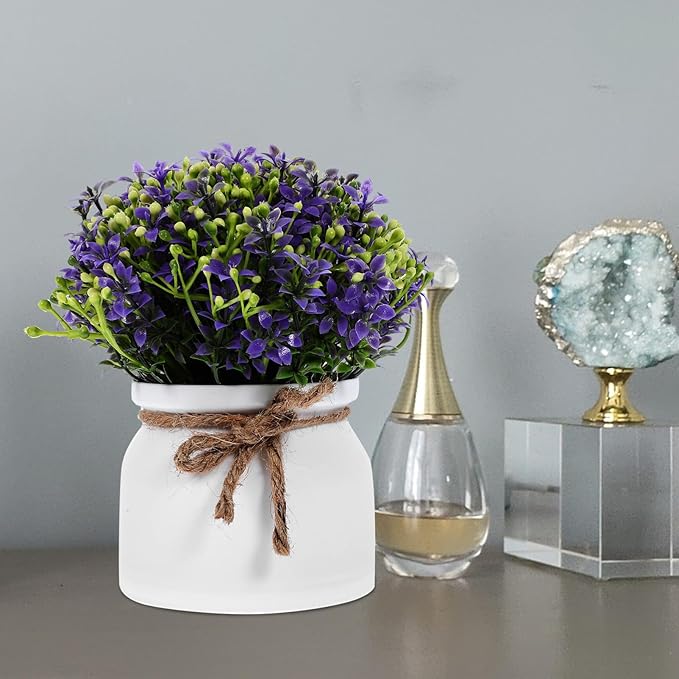 STOBAZA Artificial Potted Orchid Bonsai Fake Plant for Living No Maintenance Decor