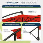wikiwiki 10ft Patio Umbrella with Base Included, Outdoor Offset Cantilever Umbrella, Infinite Tilt, Crank and Cross Base, Orange Red
