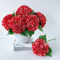 ZYTUYO 5 Pcs Orange Silk Hydrangeas Aritificial Flower Boho Dried Touch 20'' Faux Hydrangeas for Fall Home Decor Kitchen Living Room Porch Wreath Xmas Wedding Flower Arrangement