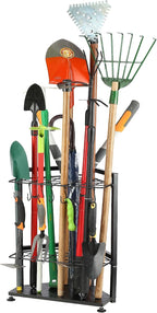 UU-Major Garden Tool Organizer,Yard Tool Rack Heavy Duty,Free Standing for Garage Corner,Garage Organization,Garage Organizers and Storage,Garden Tool Holder for Lawn,Shed,Outdoor,Metal