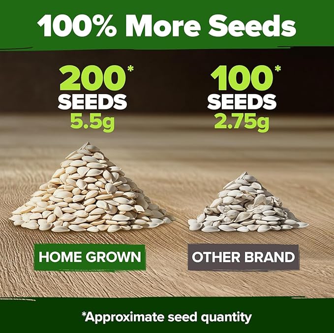 HOME GROWN Organic Marketmore Cucumber Seeds 200+ Heirloom Non-GMO Seeds for Planting, High Germination, Hardy & Vigorous Slicing Cucumber, Trellis & Raised Bed Garden (Cucumis sativus)