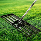 30x10 inch x 72" Lawn Leveler Rake, Effort-Saving Tool with Stainless Steel Handle for Golf Courses, Lawns & Gardens, Professional Landscape and Yard Leveling Tool