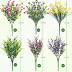 ATTGREAT Artificial Spring Flowers Outdoors UV Resistant Fake Greenery Plants Realistic Plastic Flowers Outside Faux Silk Wildflowers for Home Planter Porch Garden Decor, 24 Bundles (Multicolor)