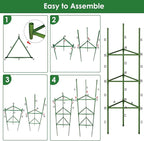 CEWOR Tomato Cage - 6 Pack Tomato Cages for Garden, 51.2inch Tall Tomato Trellis Triangle Stakes for Climbing Plants Outdoor, Plant Support Cages Structure for Pots, Raised Garden Bed, Vegetables
