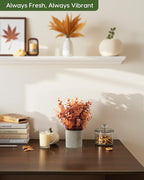 Velener 2 PCS Small Fake Eucalyptus Plant Artificial Potted Plants Indoor for Desk, Shelf, Home Decor Realistic Faux Plant for Office, Bathroom, Living Room Decoration (Fall Orange)