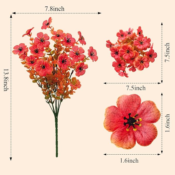 Artificial Mums for Outdoor Fall Decor Flowers, 12 Bundles Fall Decorations for Home Fake Mums Artificial Flowers, Fake Plants for Outdoor Planters UV Resistant for Porch Outside Yard