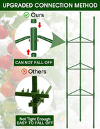 Tomato Cage for Garden,6 Pack Tomato Trellis for Raised Garden Bed Height Adjustable Up to 51.2inch Tomato Plant Support Stakes for Climbing Plants Vegetables Fruits Flowers（Extra Bold）