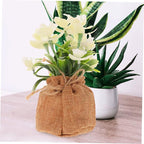 INOOMP Realistic Faux Phalaenopsis Orchid Flowers Potted Decoration for Living Room Office Bedroom Maintenance Artificial Orchid Bonsai with Lifelike Craftsmanship for Home Desktop