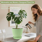 SupKing Plant Pots with Drainage Saucers 7.5/6.7/6/5/4/3.5 Inch Set of 6,Plastic Flower Pots Planters with Multi Mesh Drainage Holes Multicolor Nursery Planting Pot for Indoor Outdoor Garden Plants