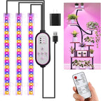 7.8'' 3 Head LED Grow Light Strips, Grow Lamps for Indoor Plants Full Spectrum, Plant Light with 4/8/12H Timer, 10 Dimmable Levels for Seedling Succulent,Best Match for Plant Shelf