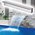 60cm Stainless Steel Waterfall Spillway for Fish Pond Fountains & Pool Waterfalls, Durable Silver Finish, PVC Connector, Perfect for Outdoor Water Features & Garden Decor