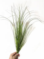 Artificial Plants Fake Wheat Grass Tall Shrubs, Faux Greenery Plastic Leaves Plant Indoor Green Decoration Home Garden Christmas Party Table Centerpieces Hotel Hall DIY Decor - Tail End Red 16 Bundles