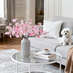 INXUGAO 12 PCS Faux Cherry Blossom Branches Decor 18.11 Inch Fake Artificial Cherry Flowers for Home Indoor Decoration Vase Arrangement Table Living Room Bedroom Spring Decor
