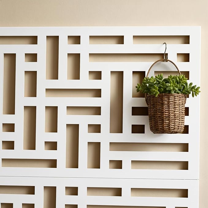 Outvita Metal Planter Box with Trellis, 71’’ x 36’’ x 16’’ Raised Garden Bed with Drainage Holes for Climbing Plants, Vegetables, Vines, Privacy Planters for Patio (White)
