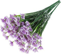 Beavorty Simulation Bouquet Artificial Orchid Flower Bunch UV Resistant White 6pcs Decorative Floral Arrangement for Wedding Living Room Home Decor