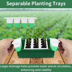 Sondiko Seed Starter Tray with Soft Silicone Cells, 80 Cells Seedling Trays Seed Startering Kit, 4 Pack Plant Starter Trays with Humidity Dome, Base Mini Greenhouse Germination Kit