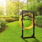 Skycarper Garden Hose Reel Holder Detachable Metal Water Hose Hanger Organizer Heavy Duty Free Standing Hose Stand,Bronze